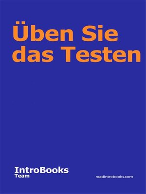 cover image of Üben Sie das Testen